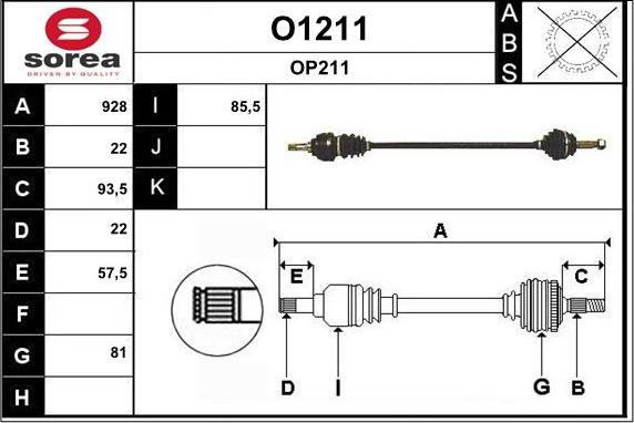 SNRA O1211 - Drive Shaft autospares.lv