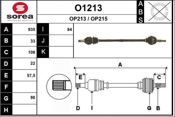 SNRA O1213 - Drive Shaft autospares.lv