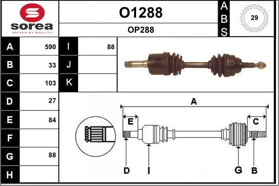 SNRA O1288 - Drive Shaft autospares.lv