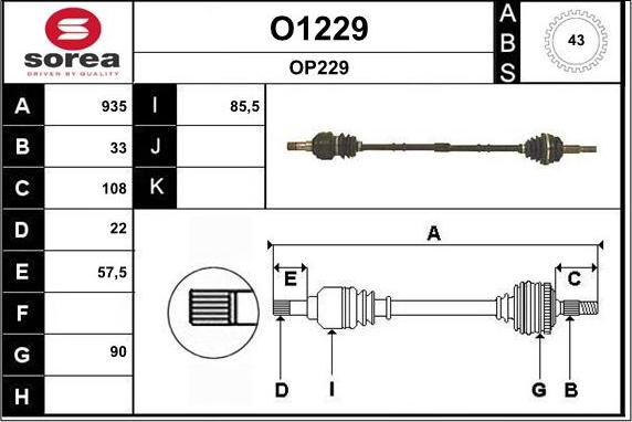 SNRA O1229 - Drive Shaft autospares.lv