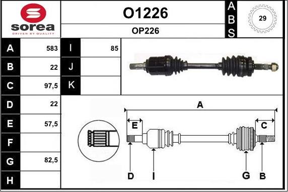 SNRA O1226 - Drive Shaft autospares.lv