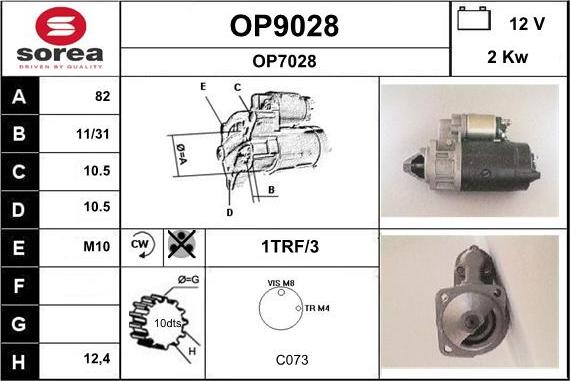 SNRA OP9028 - Starter autospares.lv