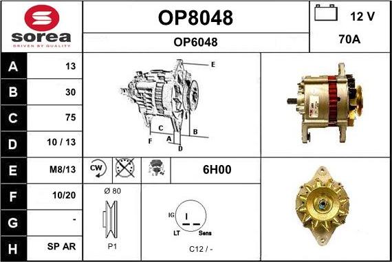 SNRA OP8048 - Alternator autospares.lv