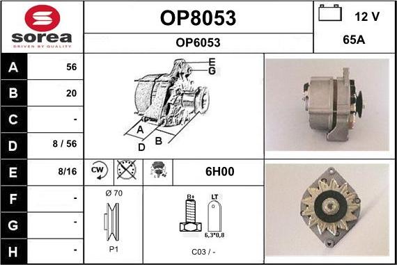 SNRA OP8053 - Alternator autospares.lv