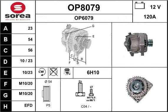SNRA OP8079 - Alternator autospares.lv