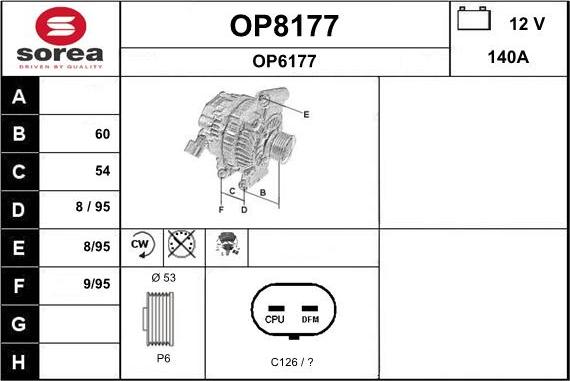 SNRA OP8177 - Alternator autospares.lv