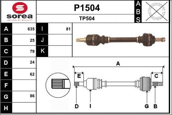 SNRA P1504 - Drive Shaft autospares.lv