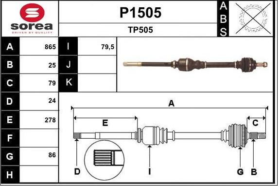 SNRA P1505 - Drive Shaft autospares.lv