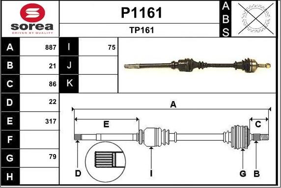 SNRA P1161 - Drive Shaft autospares.lv