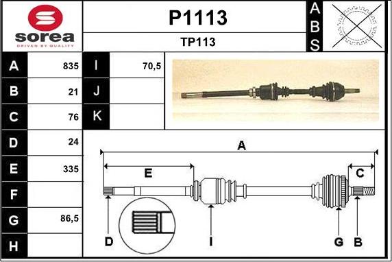 SNRA P1113 - Drive Shaft autospares.lv