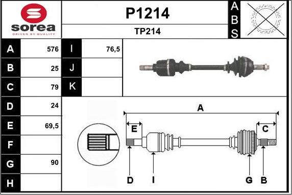 SNRA P1214 - Drive Shaft autospares.lv