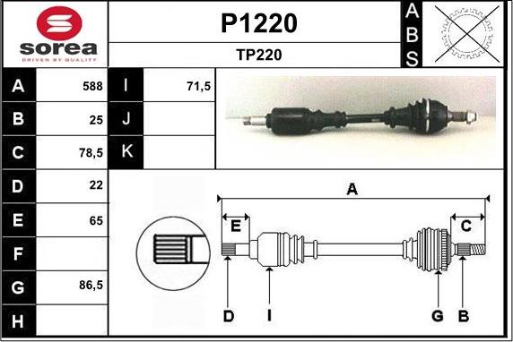 SNRA P1220 - Drive Shaft autospares.lv