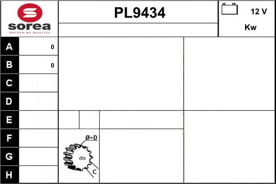 SNRA PL9434 - Starter autospares.lv