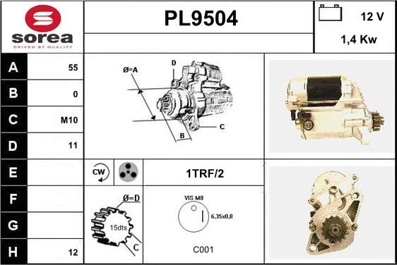 SNRA PL9504 - Starter autospares.lv