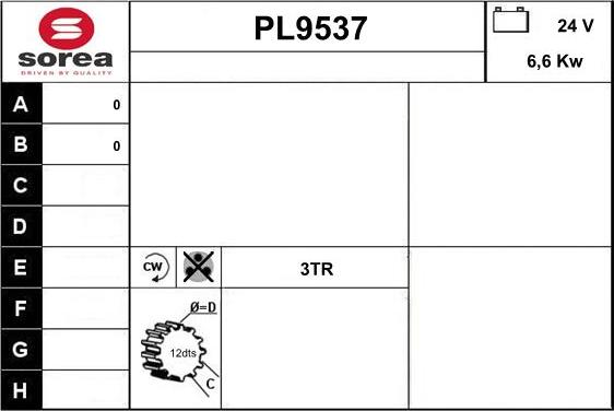 SNRA PL9537 - Starter autospares.lv
