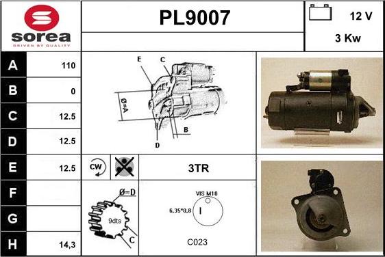 SNRA PL9007 - Starter autospares.lv