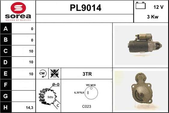 SNRA PL9014 - Starter autospares.lv