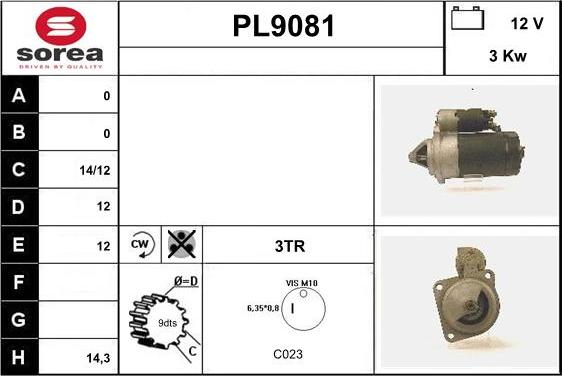 SNRA PL9081 - Starter autospares.lv