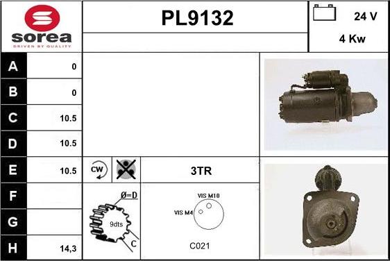 SNRA PL9132 - Starter autospares.lv