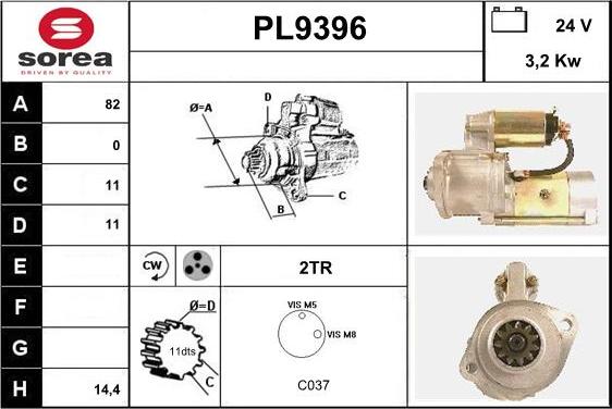 SNRA PL9396 - Starter autospares.lv