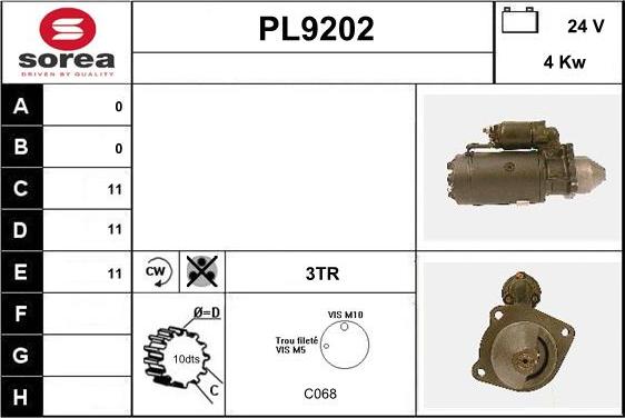 SNRA PL9202 - Starter autospares.lv