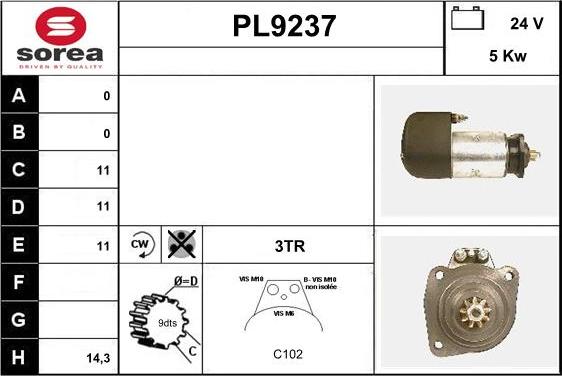 SNRA PL9237 - Starter autospares.lv