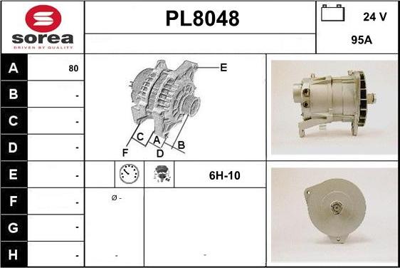SNRA PL8048 - Alternator autospares.lv