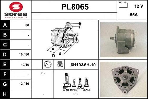 SNRA PL8065 - Alternator autospares.lv