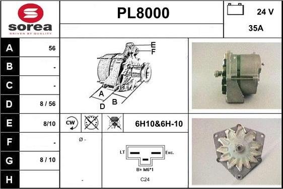 SNRA PL8000 - Alternator autospares.lv