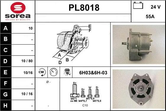 SNRA PL8018 - Alternator autospares.lv