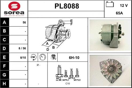 SNRA PL8088 - Alternator autospares.lv