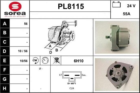 SNRA PL8115 - Alternator autospares.lv