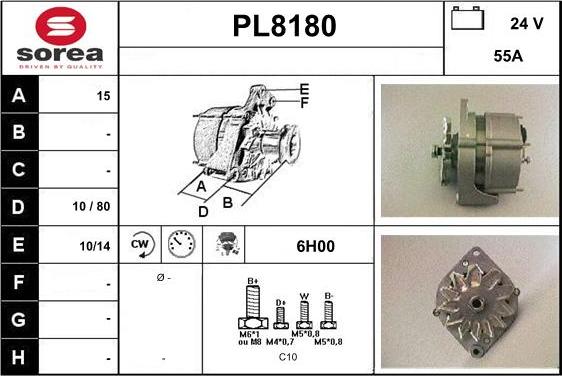 SNRA PL8180 - Alternator autospares.lv