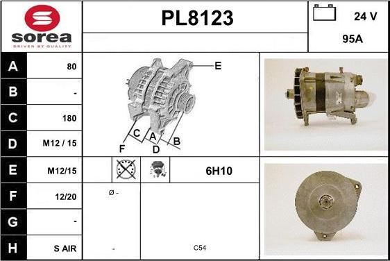 SNRA PL8123 - Alternator autospares.lv
