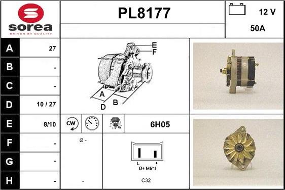 SNRA PL8177 - Alternator autospares.lv