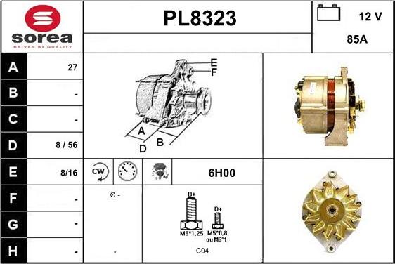 SNRA PL8323 - Alternator autospares.lv