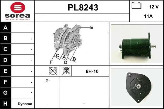 SNRA PL8243 - Alternator autospares.lv