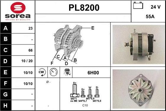 SNRA PL8200 - Alternator autospares.lv
