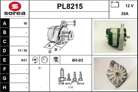 SNRA PL8215 - Alternator autospares.lv