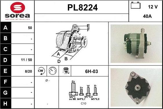 SNRA PL8224 - Alternator autospares.lv