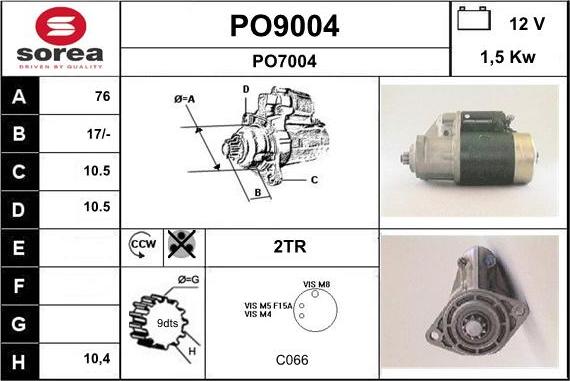 SNRA PO9004 - Starter autospares.lv