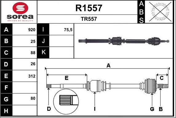 SNRA R1557 - Drive Shaft autospares.lv