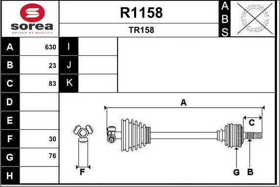 SNRA R1158 - Drive Shaft autospares.lv