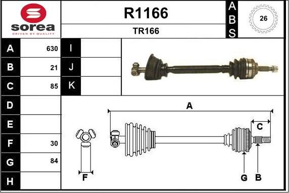 SNRA R1166 - Drive Shaft autospares.lv