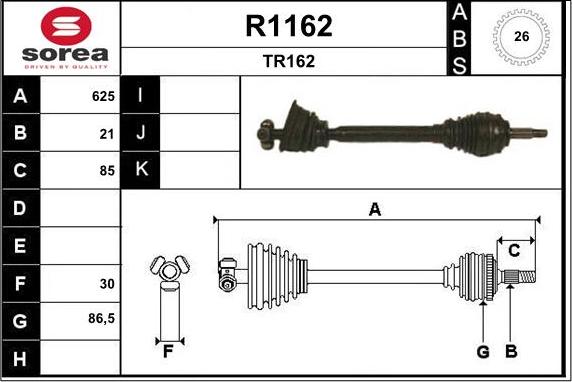 SNRA R1162 - Drive Shaft autospares.lv