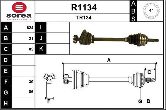 SNRA R1134 - Drive Shaft autospares.lv