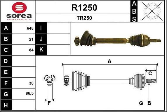 SNRA R1250 - Drive Shaft autospares.lv