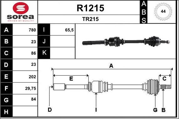 SNRA R1215 - Drive Shaft autospares.lv