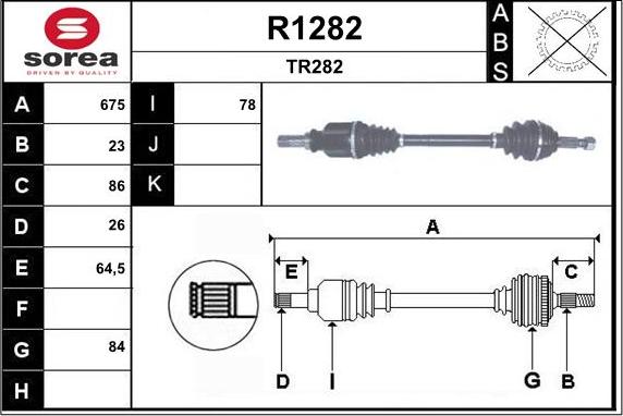 SNRA R1282 - Drive Shaft autospares.lv