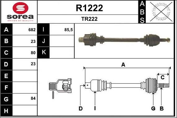 SNRA R1222 - Drive Shaft autospares.lv